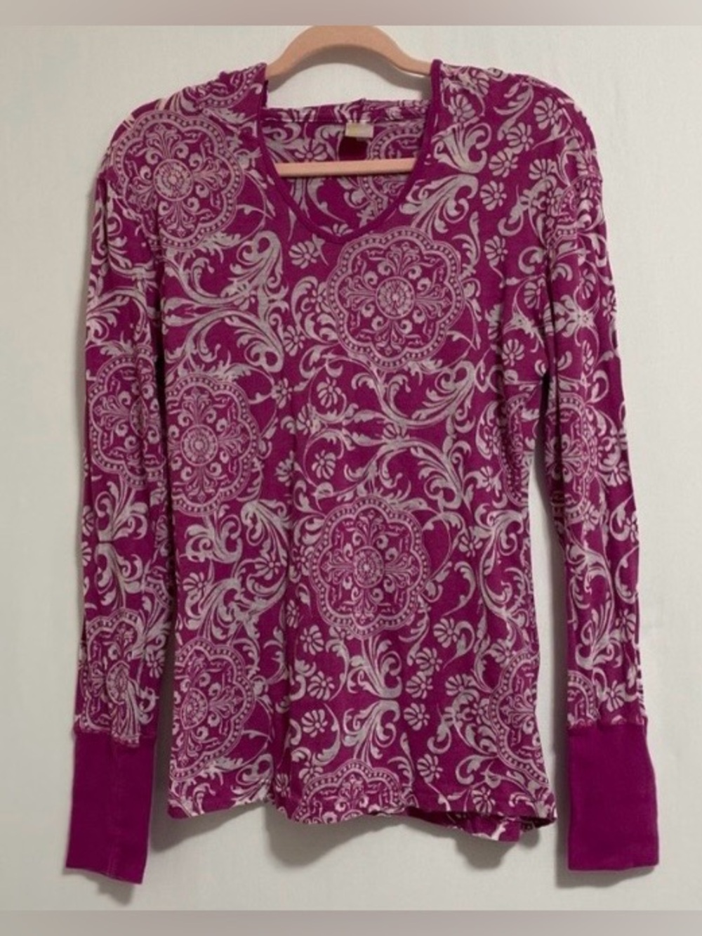 Alpine Pink and White Floral Long Sleeve Top